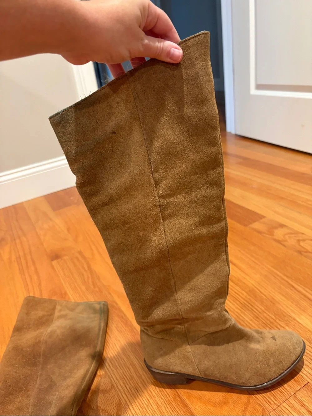 Women's Tall Suede Riding Boots - Brown